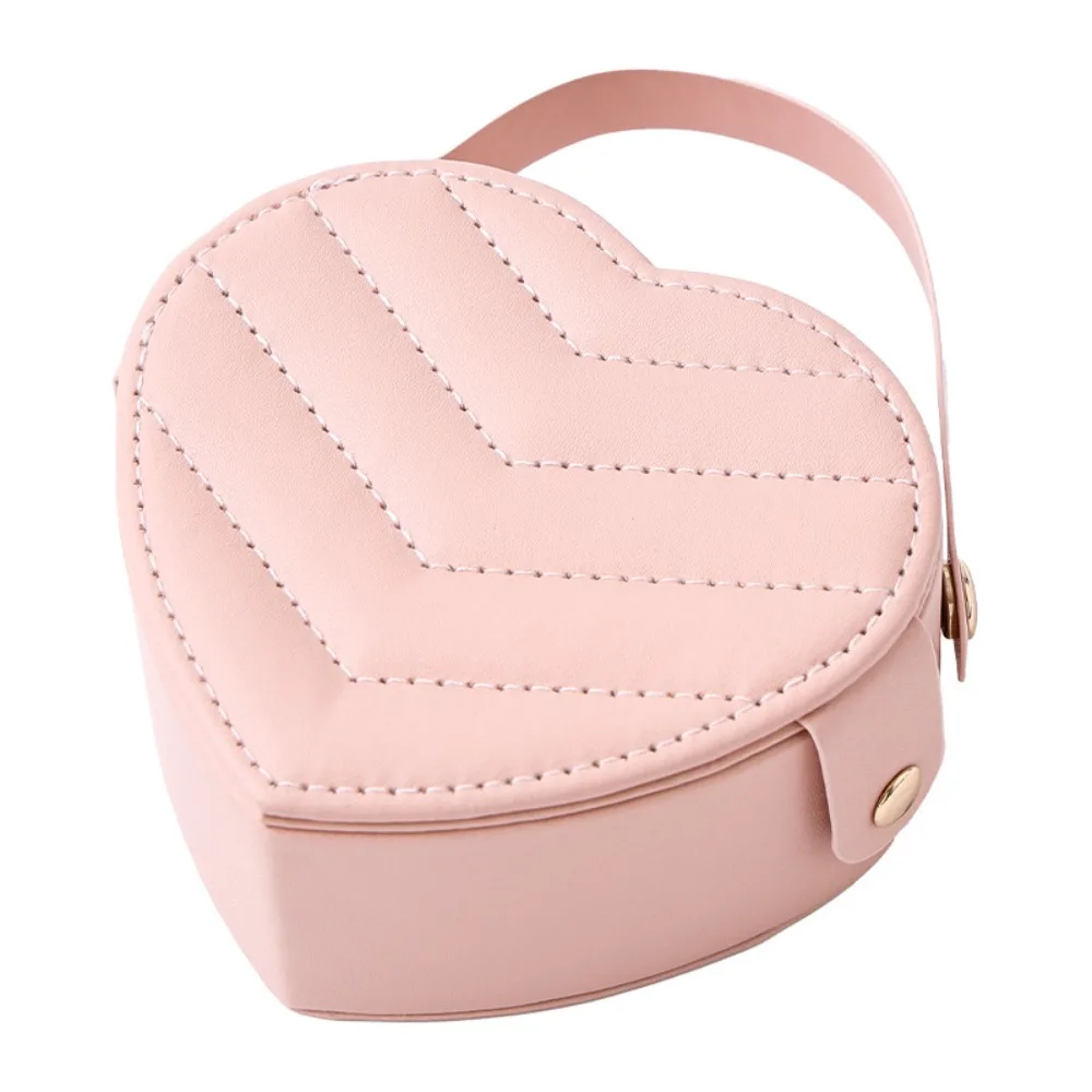 

Portable Jewelry Storage Box Heart-shaped Ring Display Jewelry Organizer Storage Box Compact Valentine Gift Packaging Box