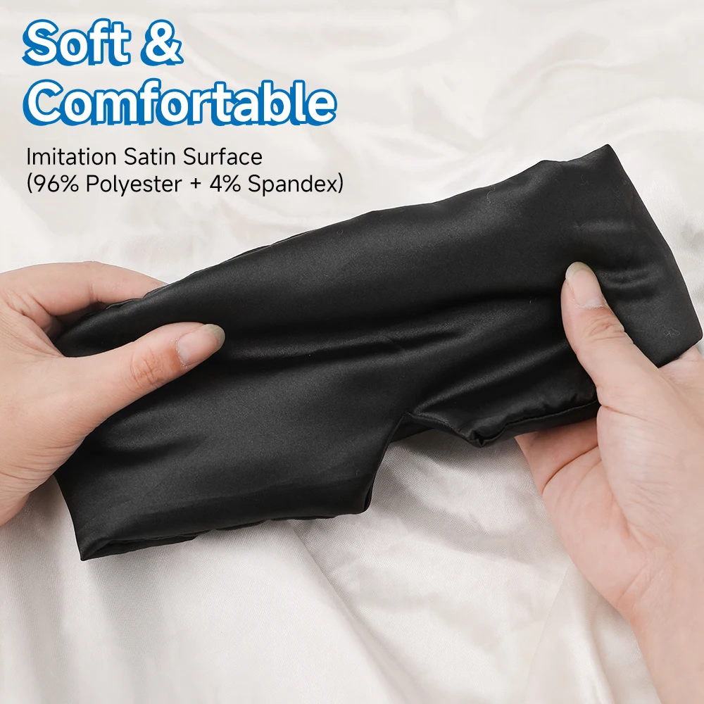 Soft Pressureless Sleeping Sleep Mask, Adjustable Wide Velcro Blocking Light Eyemask Eyeshade for Travel & Airplane & Nap