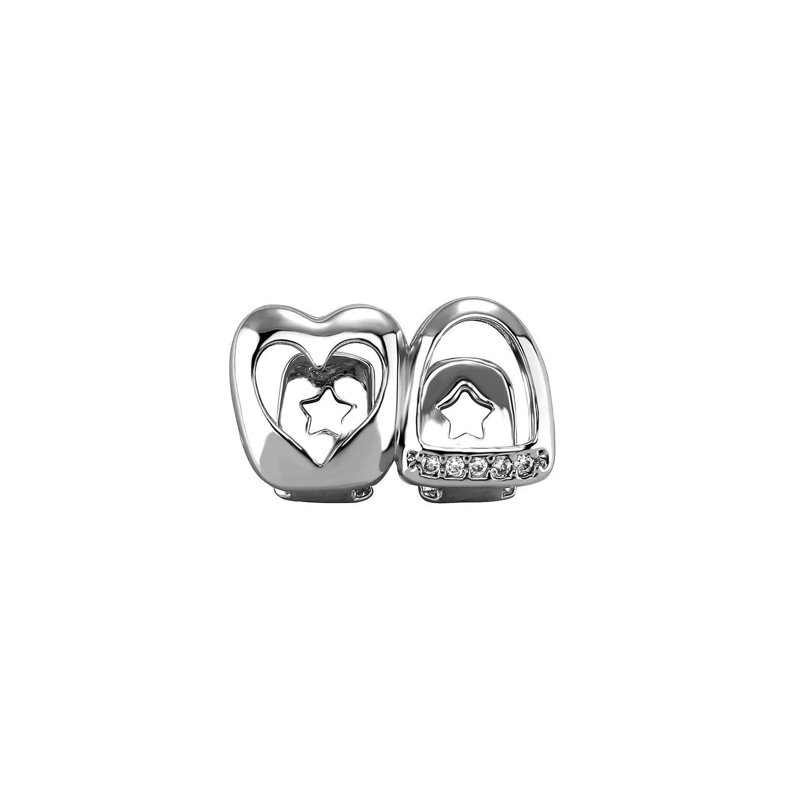 Hip-Hop Doppel-Hohlherz CZ-Stein Grillz Vintage Punk Zirkon Zahnkappen für Zahnspangen Schmuck Geschenk für Männer Frauen – Detail 7