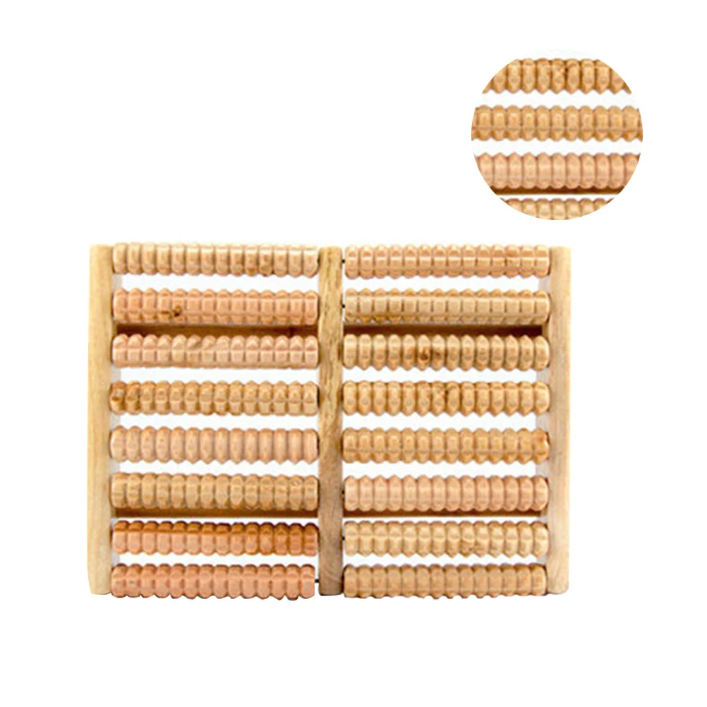 

Wooden Massager 8 Rows Wood Roller Foot Massager For Arch Heel Muscle Relief Eco-Friendly Durable Foot Acupuncture Roller To