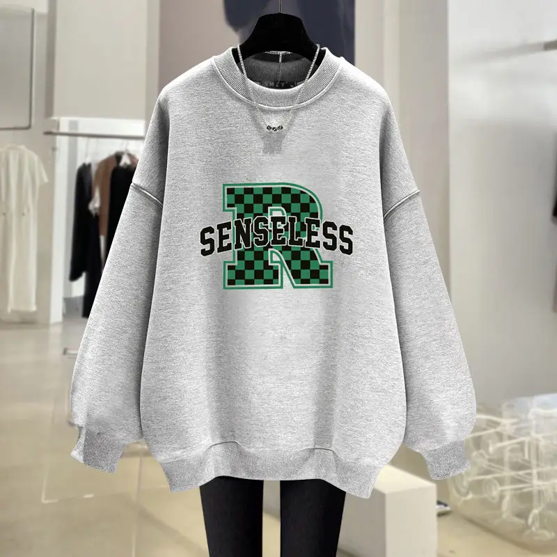 Autumn Chic Cozy O-neck Hoodies Women Fashion Loose Casual Sweatshirts Vintage Y2k Letter Printed Pullovers