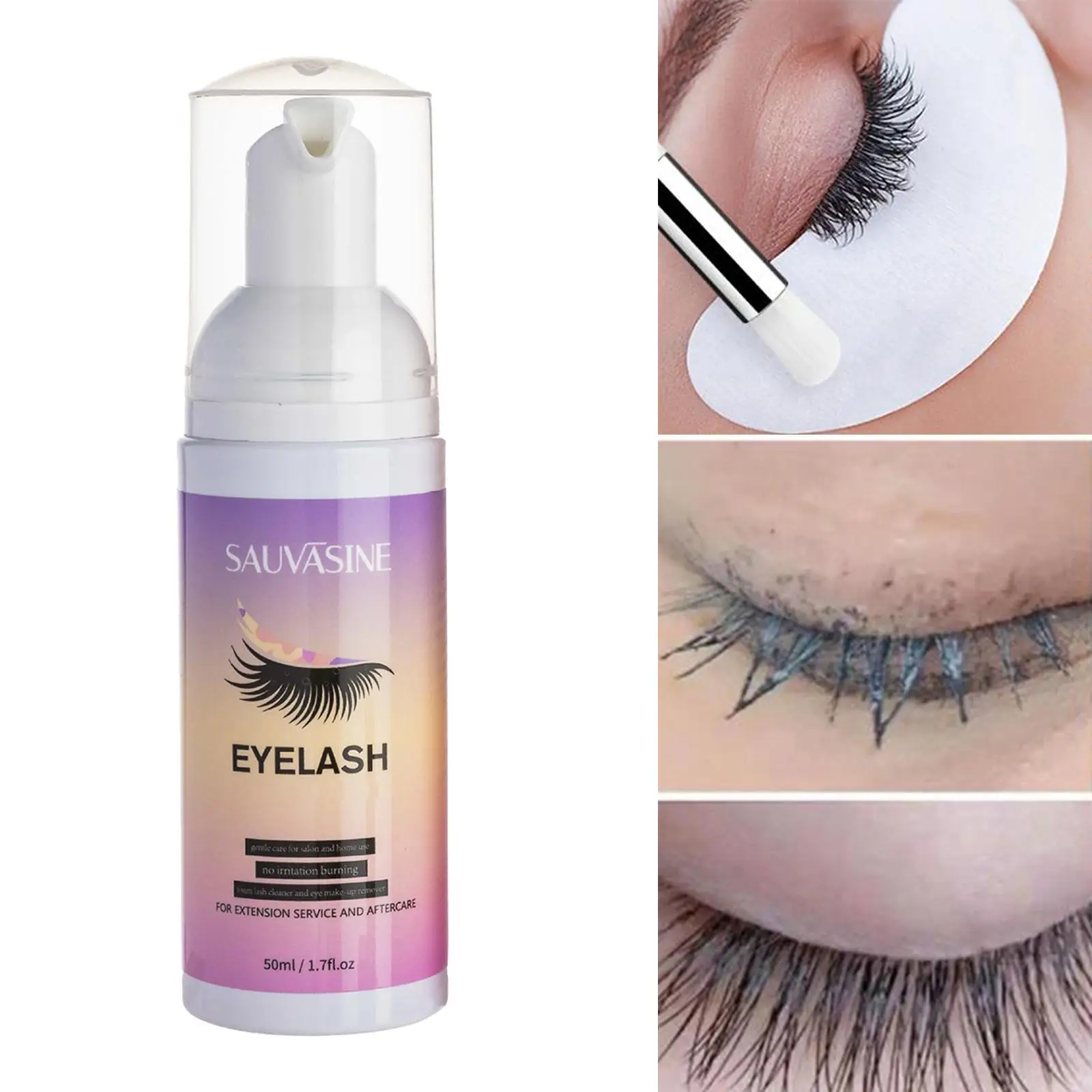 Shampoing pour cils, brosse démaquillante, mousse nettoyante individuelle, taille compacte pour greffage de cils et fournitures de coiffure