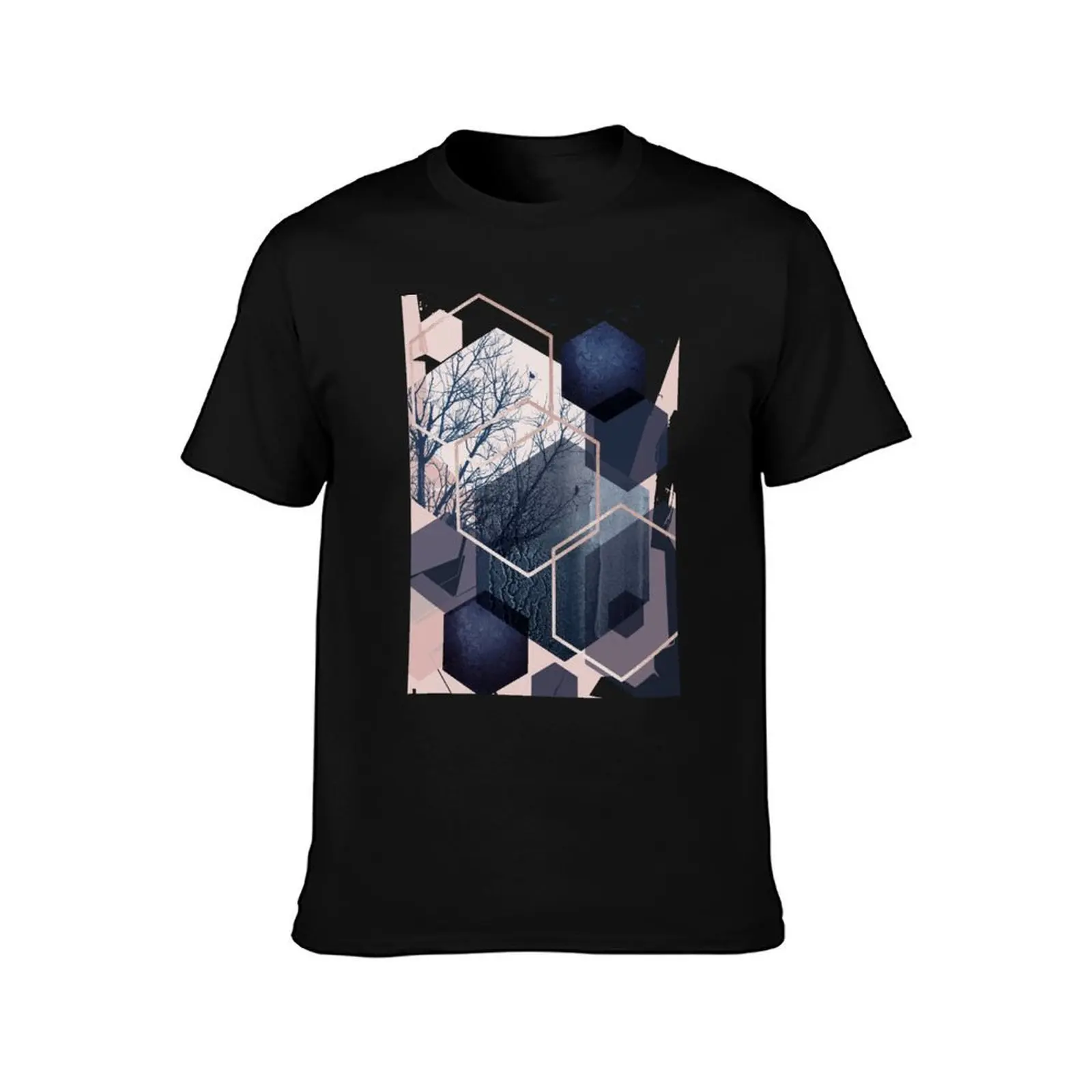 Abstract Landscape Part 1 T-Shirt, Summer Casual Cotton Tee, Oversized Streetwear Tops, Vintage Graphic Print, Unisex Men Women