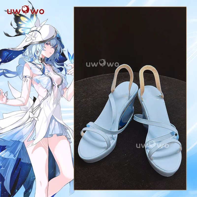 

UWOWO Shorekeeper Shoes Game Wuthering Waves Shorekeeper Cosplay Shoes Blue shoes Woman Size 35-42