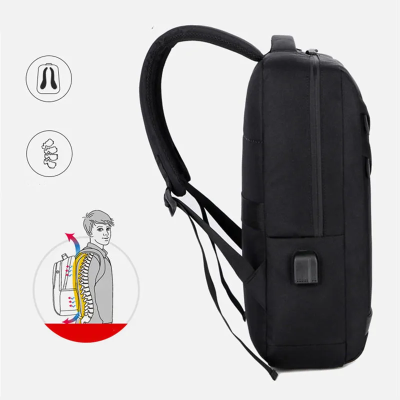 Mochila multifuncional para hombre, bolsa para ordenador de negocios, organizador de viaje, recargable por USB, bolsa escolar para estudiantes universitarios