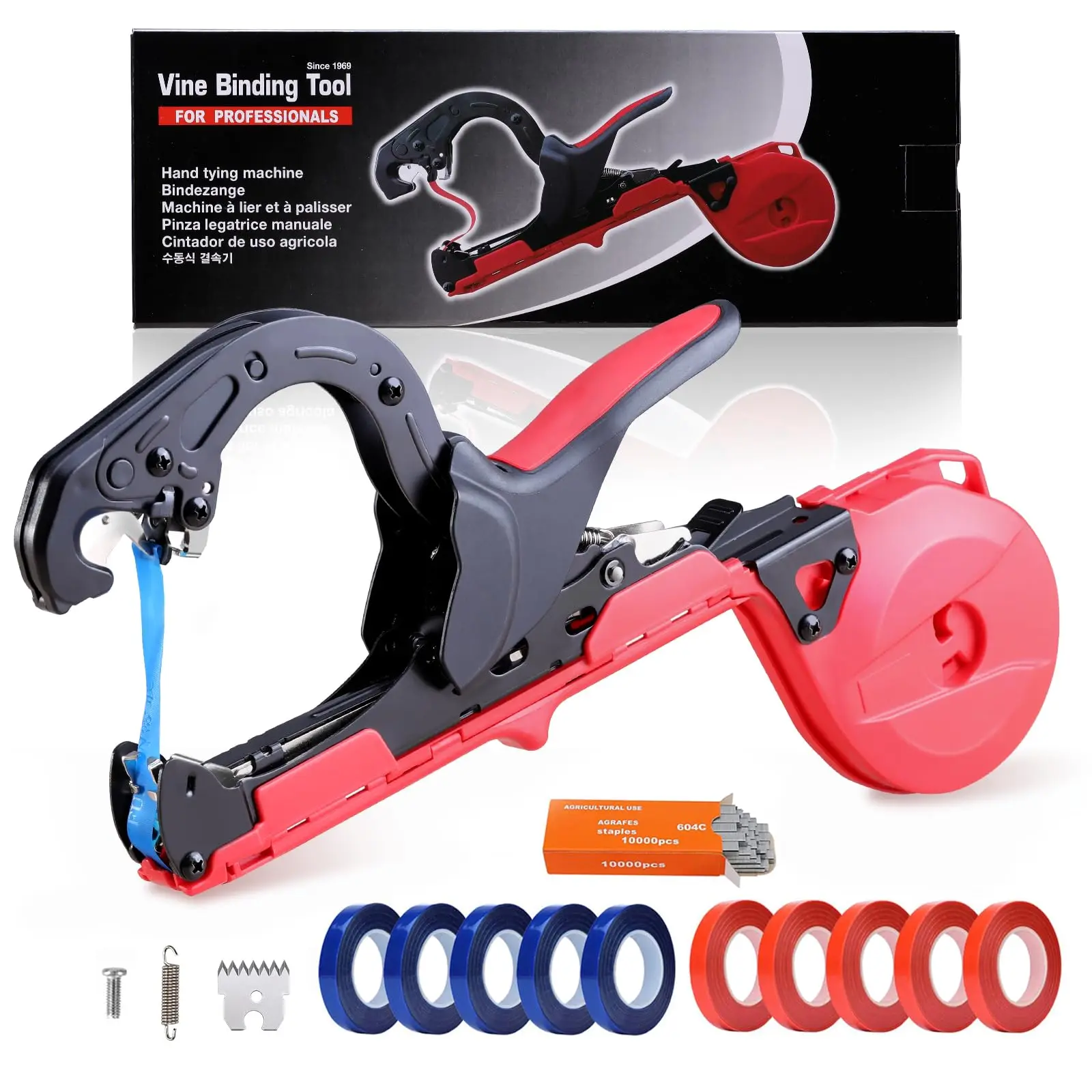 Garden Hand Plant Tying Machine Tomato Plant Ties Twist Tie Machine Plant Tape Tool for Vegetables Grapes Tomatoes Cucumbers