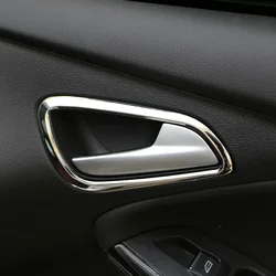 4pcs Stainless steel inner door handle decorative frame sticker For Ford Focus 3 MK3  2012 - 2015 Car accessories