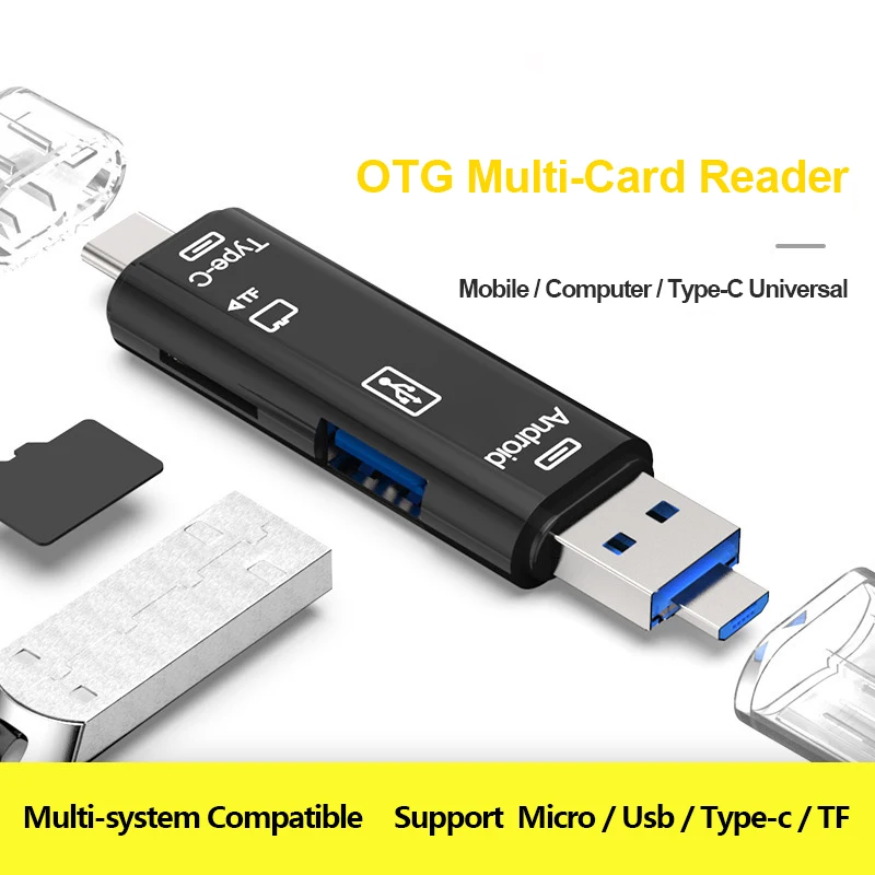 UTHAI C01 typ C/MicroUSB/USB 3In 1 czytnik kart OTG szybki uniwersalny OTG TF/USB do przedłużacza komputer z systemem Android