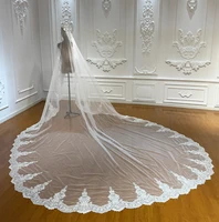 Amanada Novias luxury lace border long wedding veil - Image 2