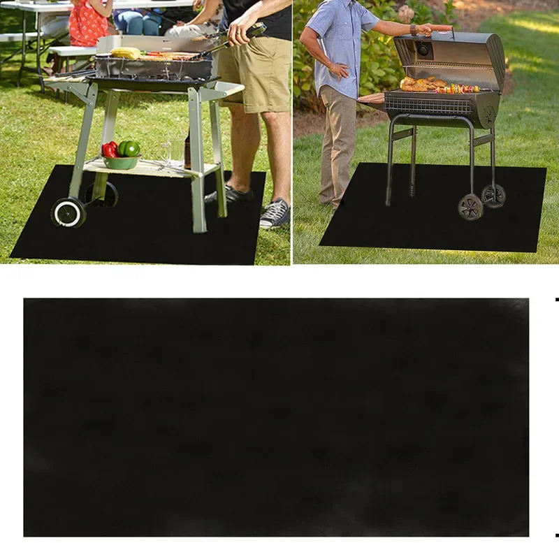 Flame Retardant Heat Resistant BBQ Gas Grill Splatter Mat 39x72inch Mat Backyard Floor Protective Rug BBQ floor protective rug