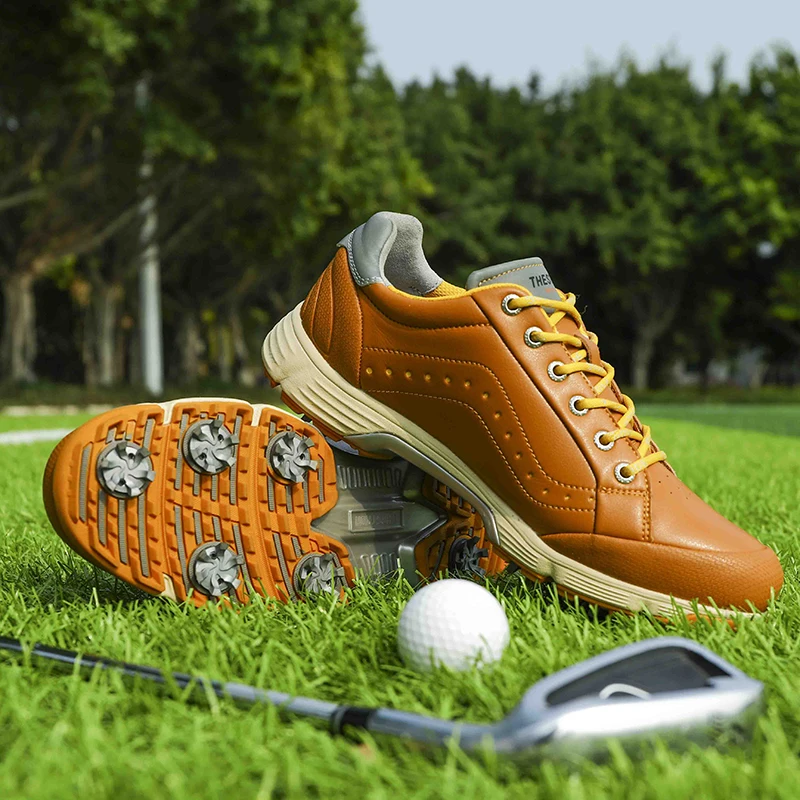 

New Professional Spiked Men Golf Shoes Waterproof Microfiber Anti-collision Toe Outdoor Competition Sports Sneakers size 39-48
