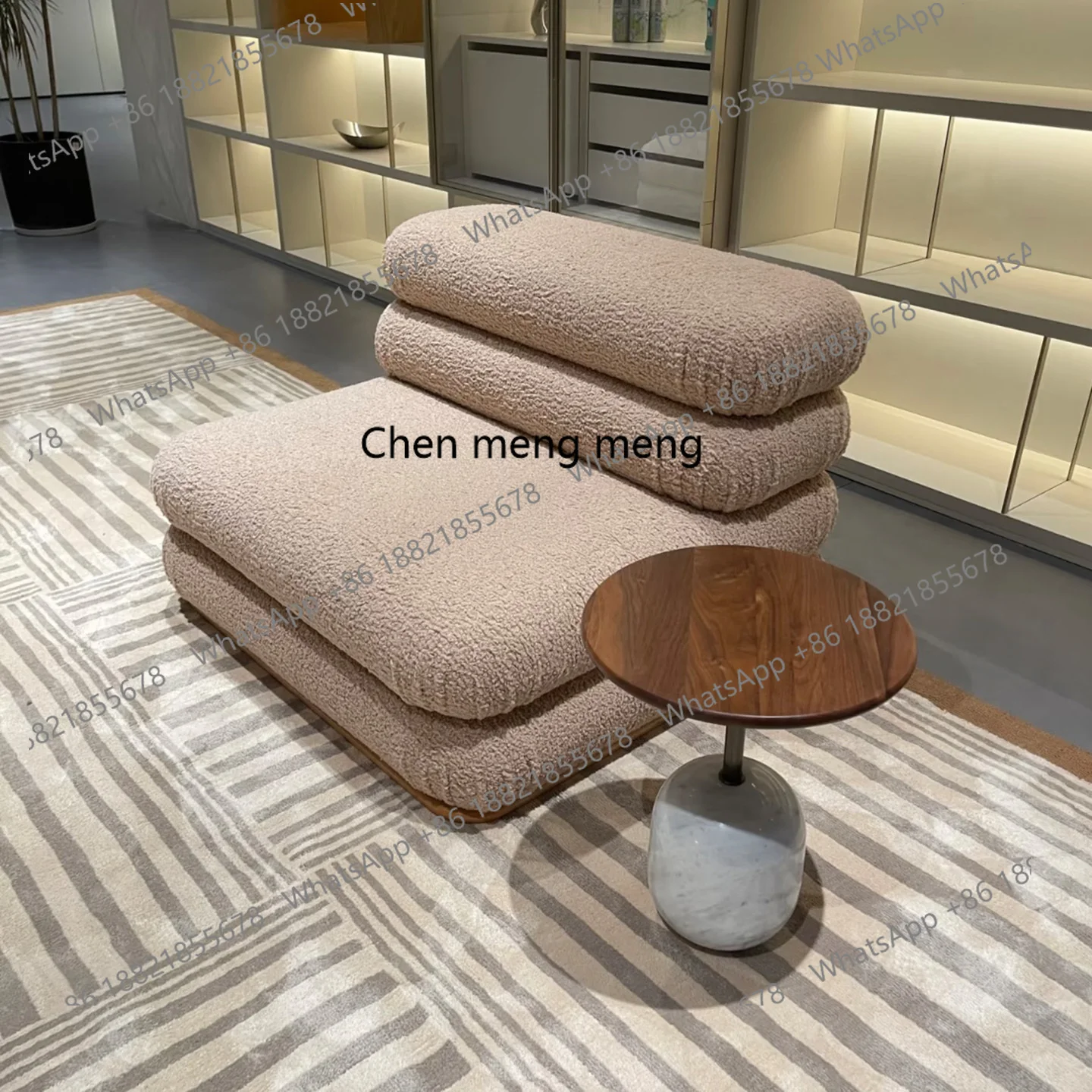 

French cream style sofa living room new module fabric combination movable sofa