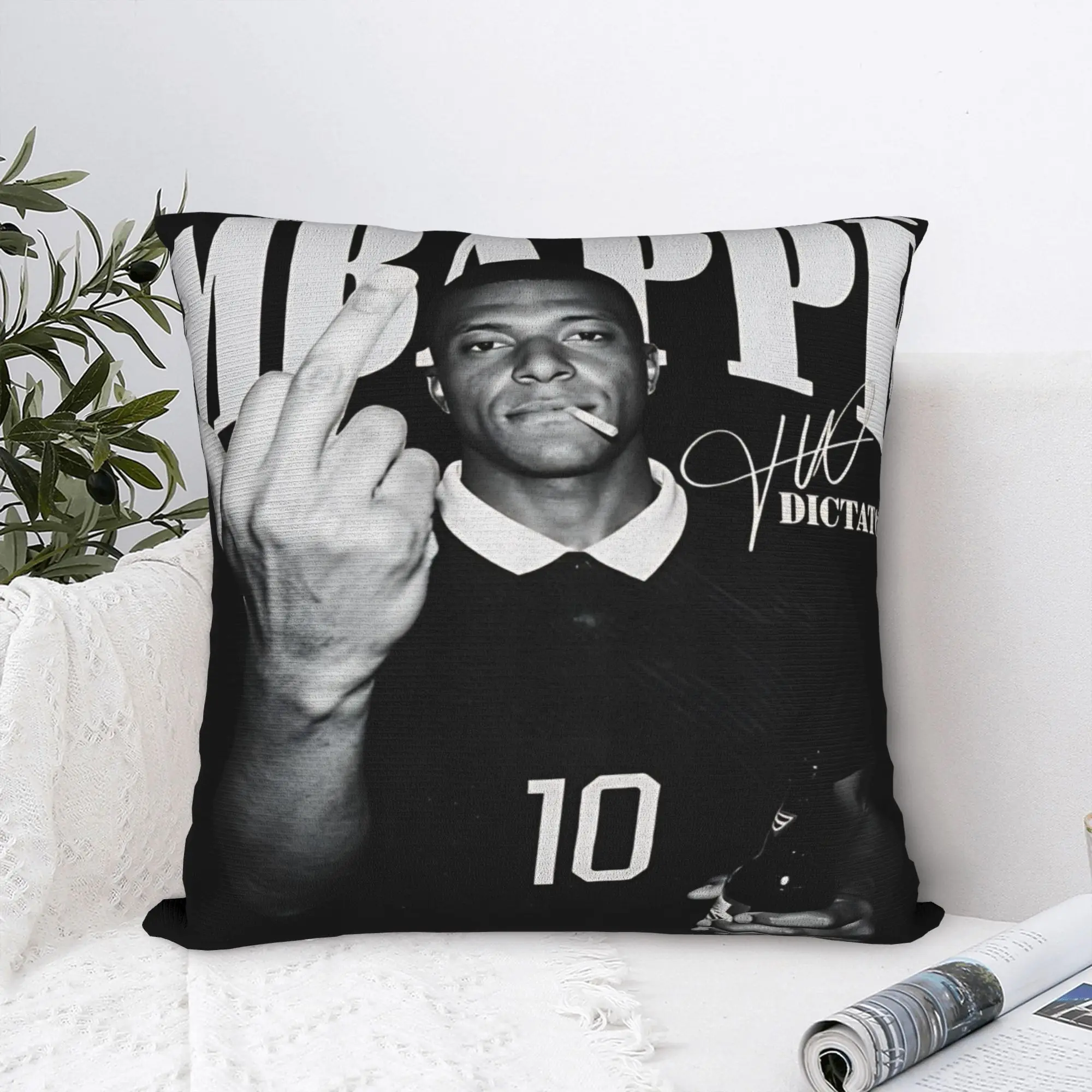 Dictator Kylians Mbappes Square Pillow Case  Cushion Cover Creative Zippered Decor Pillowcase for Home 45*45cm