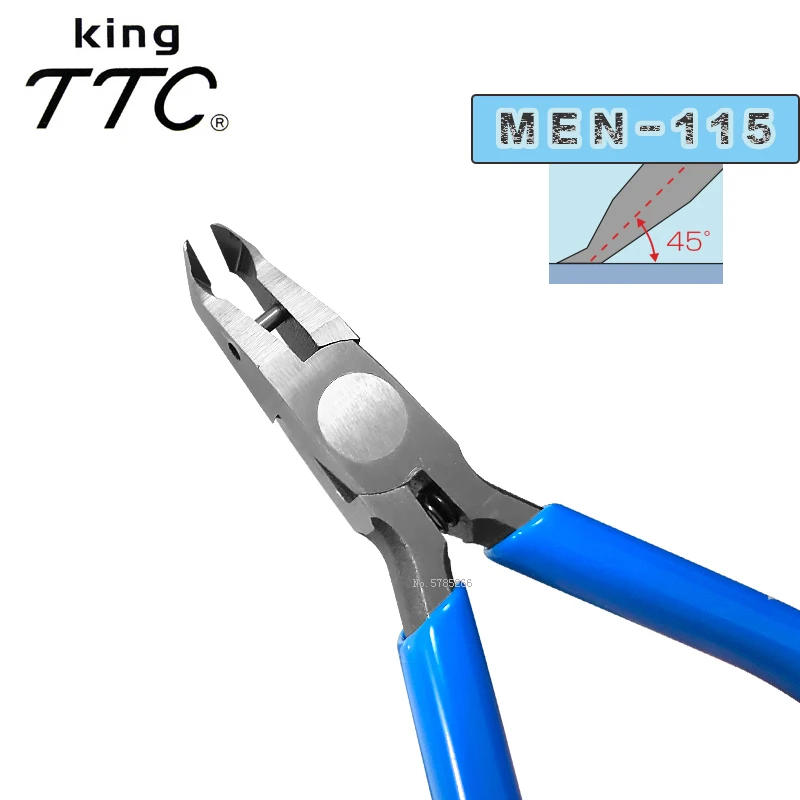 Japan TTC Kakuda Model Plastic Nozzle Cutting Pliers 5 Inch Imported Tip Diagonal Pliers 45 Degree Bevel Angle MEN-115