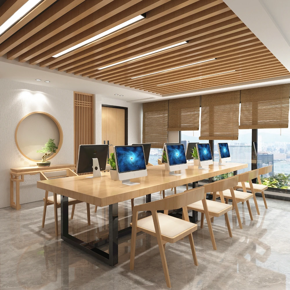 Meeting table minimalist modern industrial style office desk, wooden large board desk, desk, computer desk, dining table