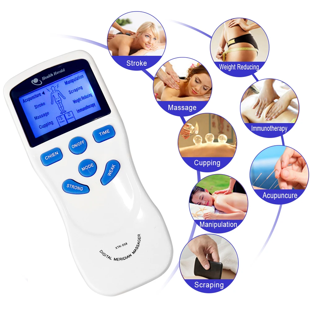 8 Modes Tens Machine Digital Therapy Electric EMS Muscle Stimulator Dual Channel Body Massage Relax Full Body Muscle Massager