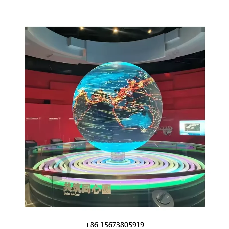 P1.8 P2 P2.5 P3 P4 P5 Curved Round 360 Degree LED Sphere Ball Round Led Display Spherical Led Display Screen