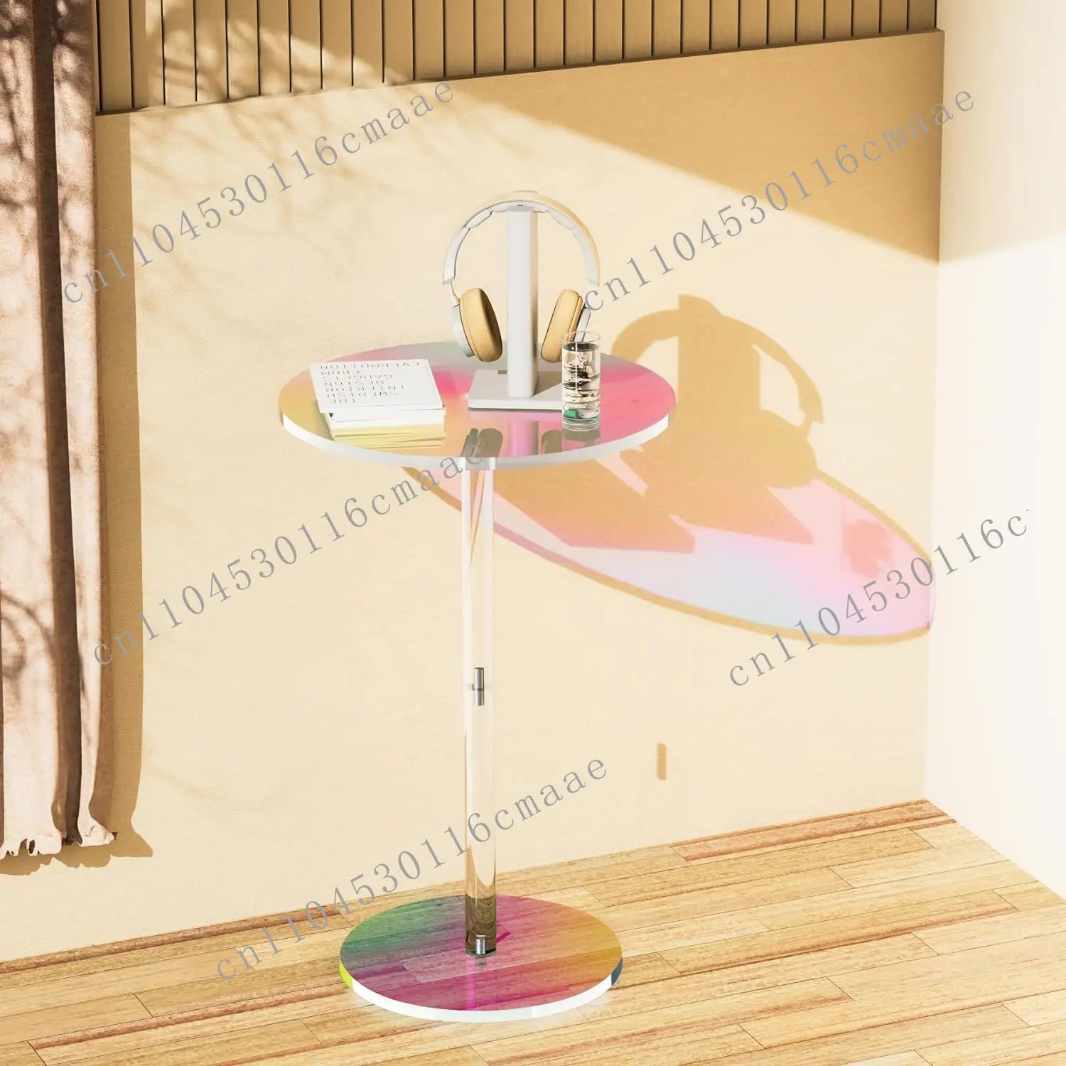 

NEW Creative Color Acrylic Corner Table Simple Transparent Edge Several Small Round Tables Small Space Drinking Table