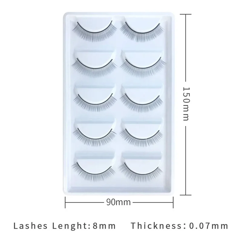 25 Pairs Practice Lashes for Lash Extensions Training Eyelash Extension Practice Lash Strips to Make Own Lashes Thin Band 8mm