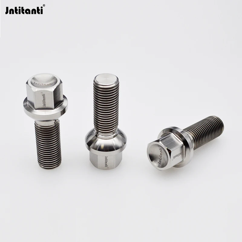 

Jntitanti Gr.5 titanium alloy Ti-6Al-4V ball seat Wheel Bolt M14*1.5 *28-45mm for Mercedes-Benz