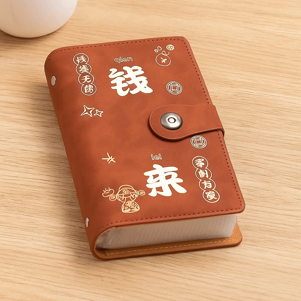 With Password Lock Saving Money Binder Wallet Storage Handbook Budget Binder with Lock A6 PU Leather Planner Organizer Unisex