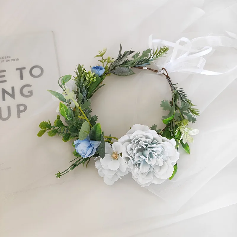 CC Flower Headbands for Women Wedding Accessories Engagement Hair Ornaments Bridesmaids Headdress 100% Handmade Wreath Gift 2407