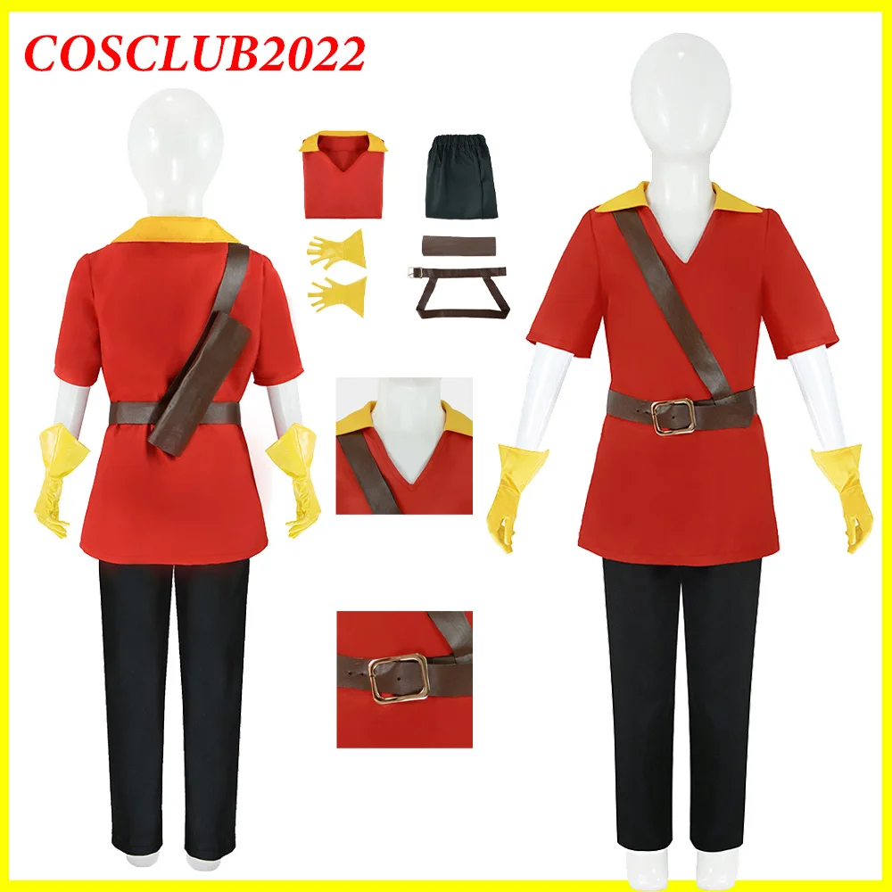 Gaston cosplay traje crianças beleza dos desenhos animados roleplay besta camisa calças cinto luvas roupas roupas festa de halloween terno