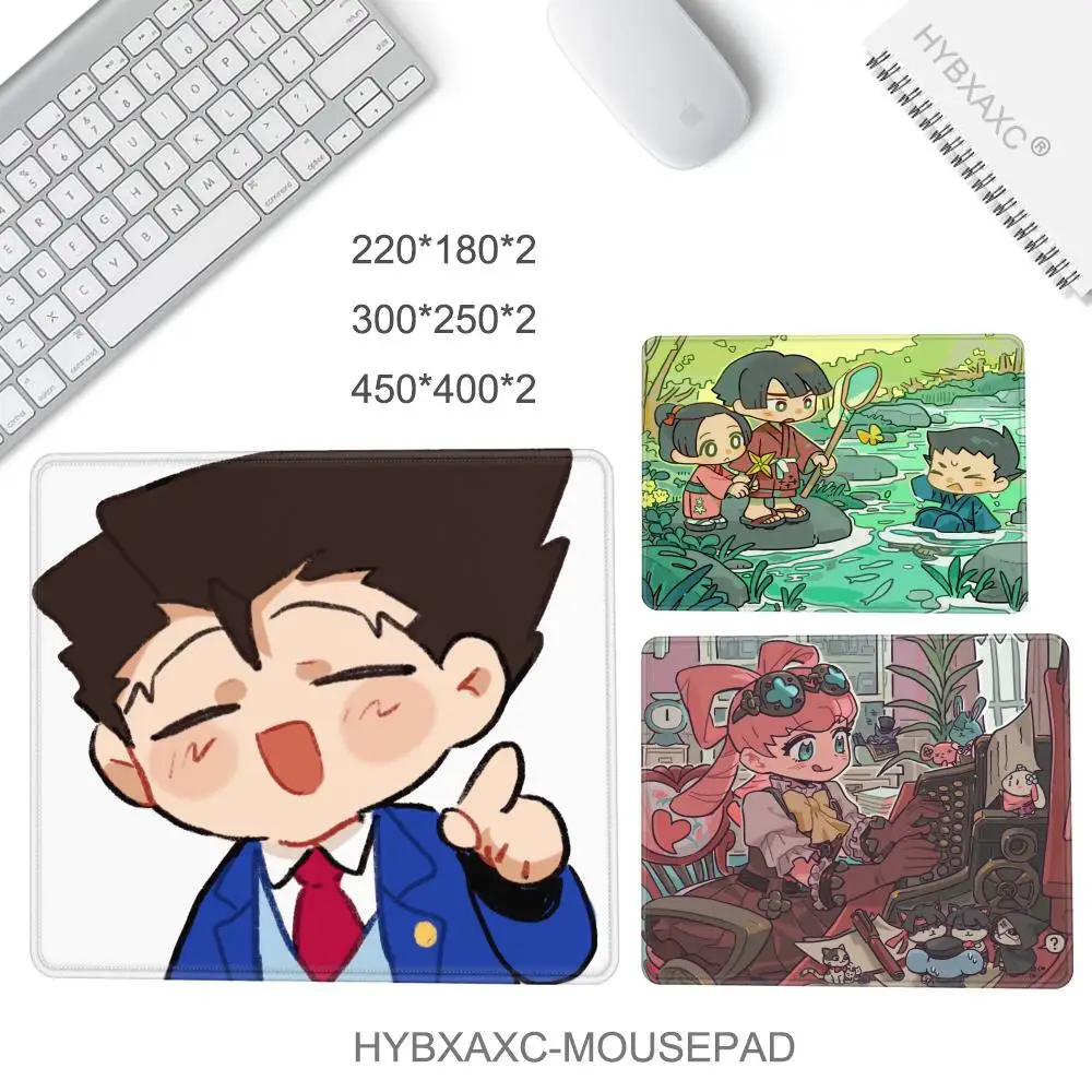 Anime Ace Attorney Phoenix Wright Miles Edgeworth Cosplay Mouse Pad Cartoon Mouses Mat Desktop Playmat Mats Adorn Xmas Gifts
