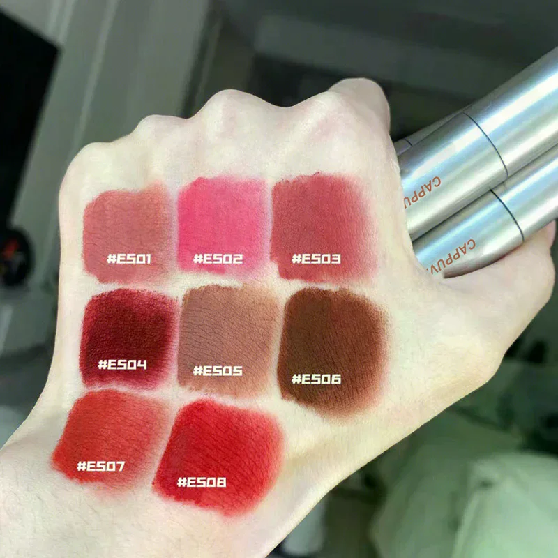 Mini Silver Tube Single Velvet Matte Mist Lip Gloss Waterproof Non-Stick Cup Lip Glaze Smudge Proof Not Fade Liquid Lipstick