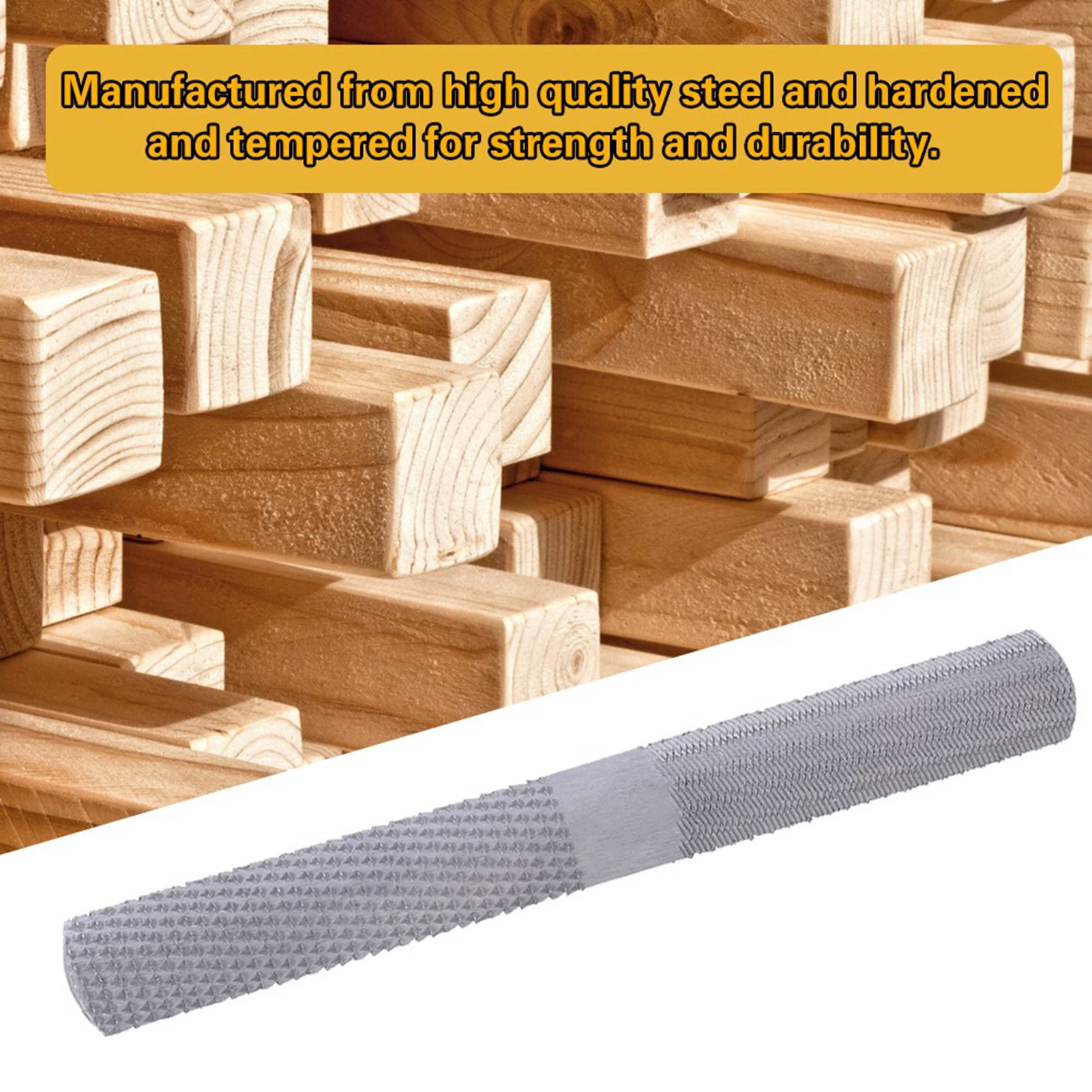 Lima de escofina de acero, escofina para carpintería 4 en 1, escofina plana de acero de 8 pulgadas/200mm, herramienta manual de madera para carpintería semicircular
