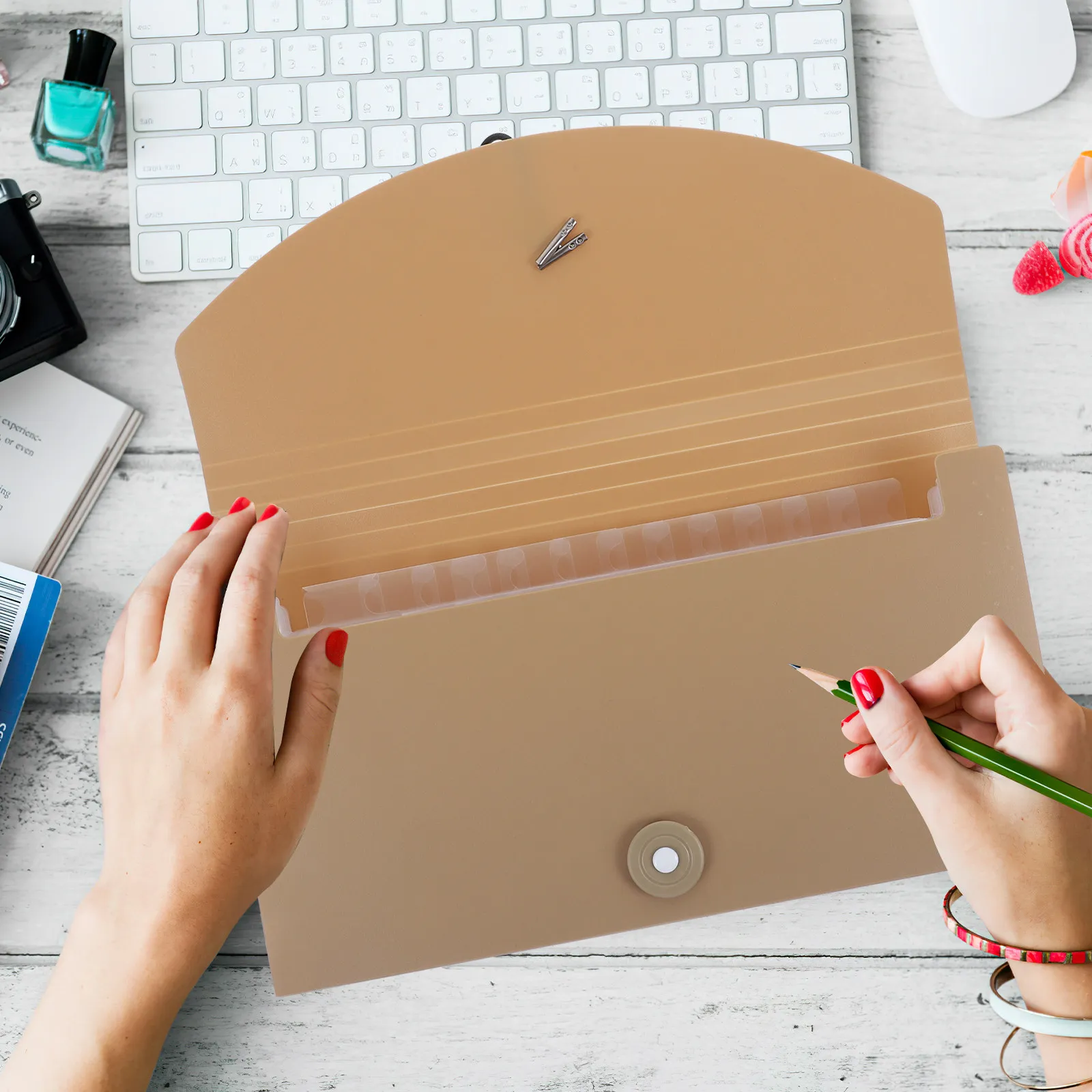 

13 Pockets Document File Folder Expanding Accordion File Folder Portable Elastic Band Waterproof Office Study Organizer