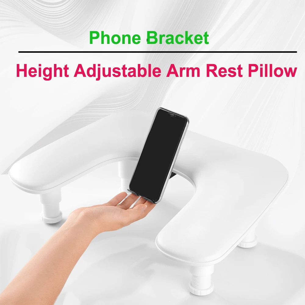 Arm Rest Pillow With Phone Holder U-shaped Height Adjustable Nail Art Hand Pillow PU Leather Detachable Stand Manicure Pillow