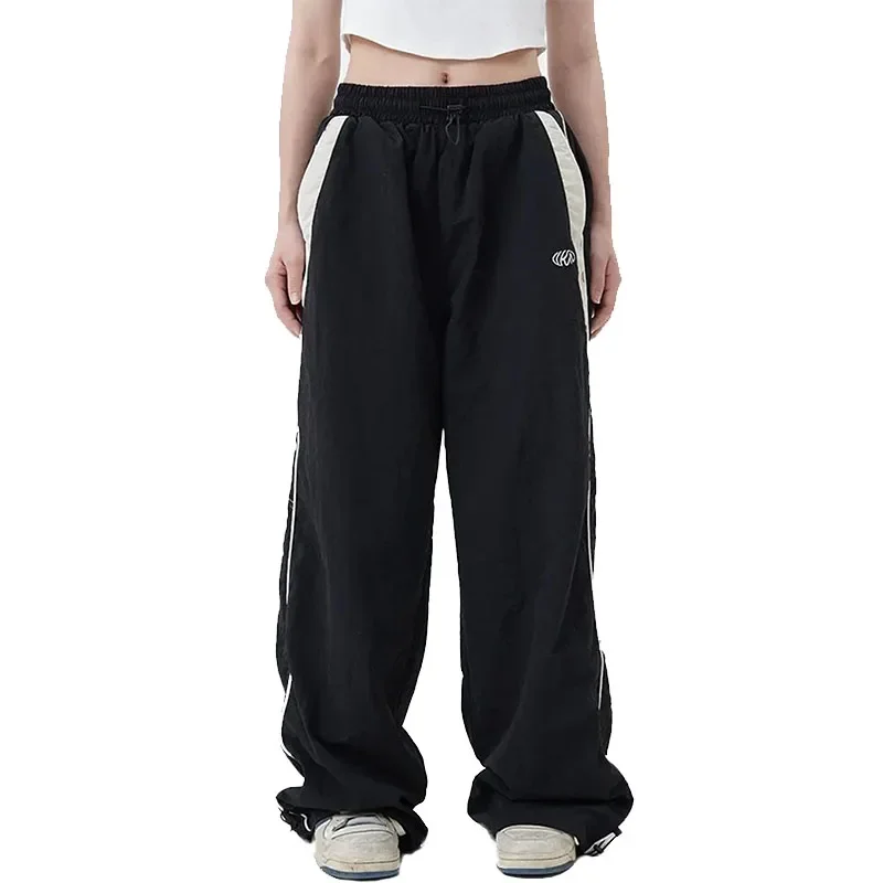 Américain rétro noir rue Hip-hop tendance loisirs pantalon à jambes larges mince Tube droit Baggy pantalons de survêtement