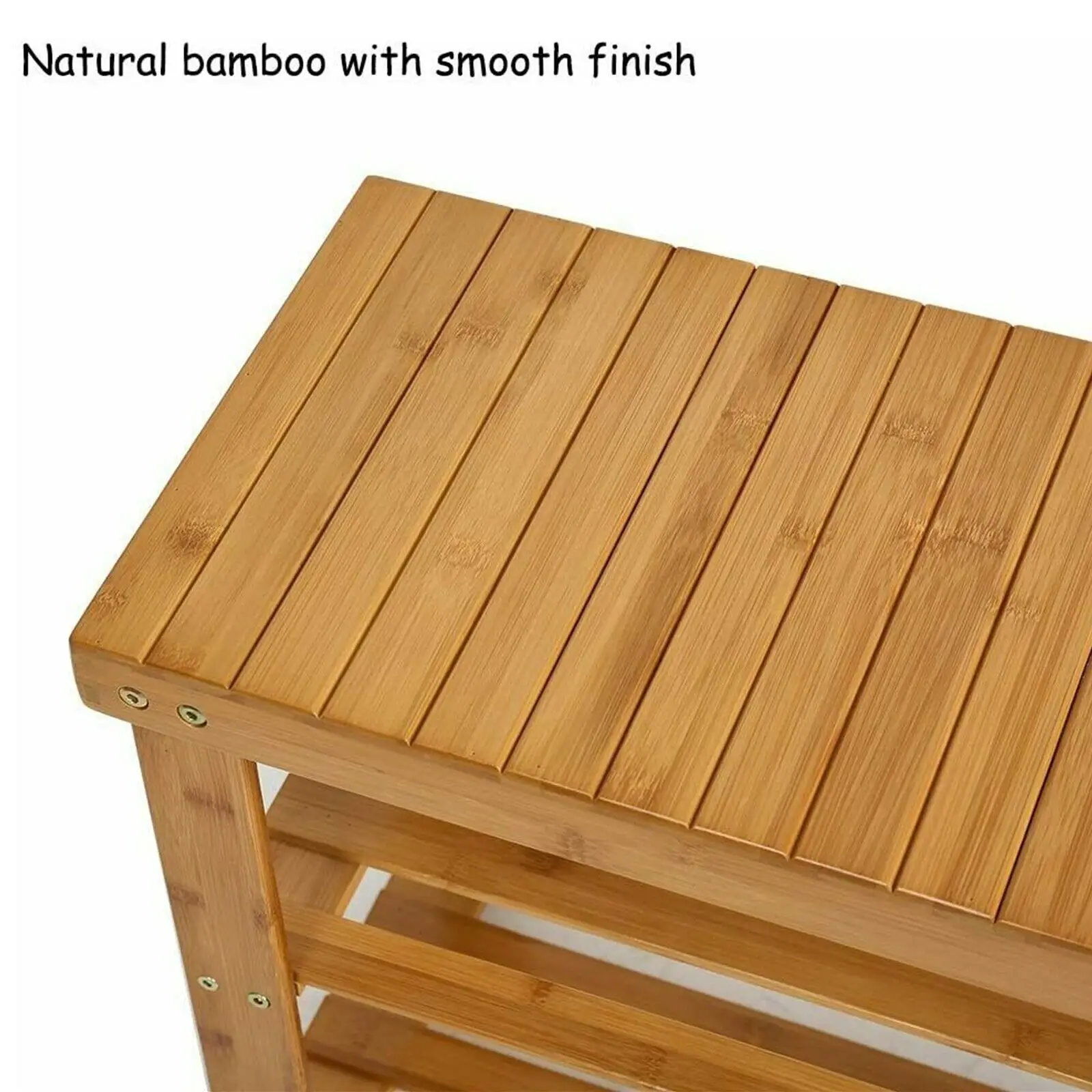 3 Tier Bamboo Shoe Storage Rack Wood Bench Seat Entryway Shelf Organizer