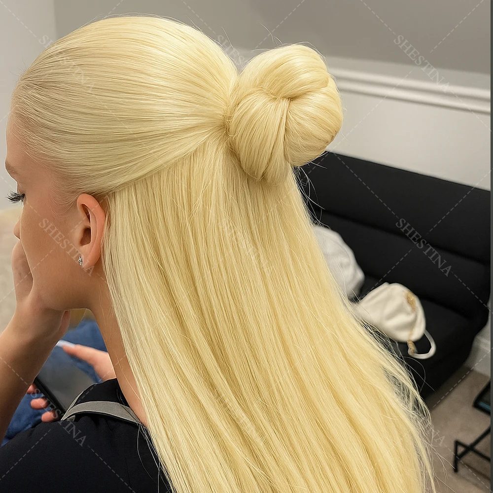 

613 Медовый блондин Цветные 13x4 13x6 Парики из натуральных волос на кружеве для женщин Необработанные бразильские длинные шелковистые прямые парики на фронтальной части шнурка 4x4