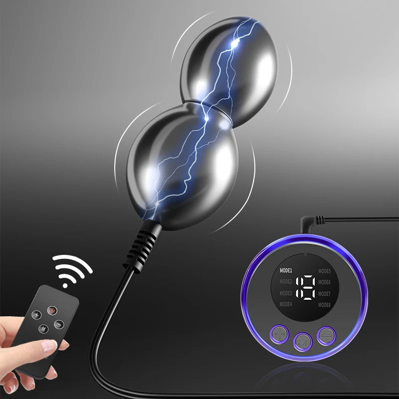 Electric Shock Vaginal G-Spot Anal Plug Stimulation Prostate Massager Egg Skipping Masturbator Sex Toys E stim Device