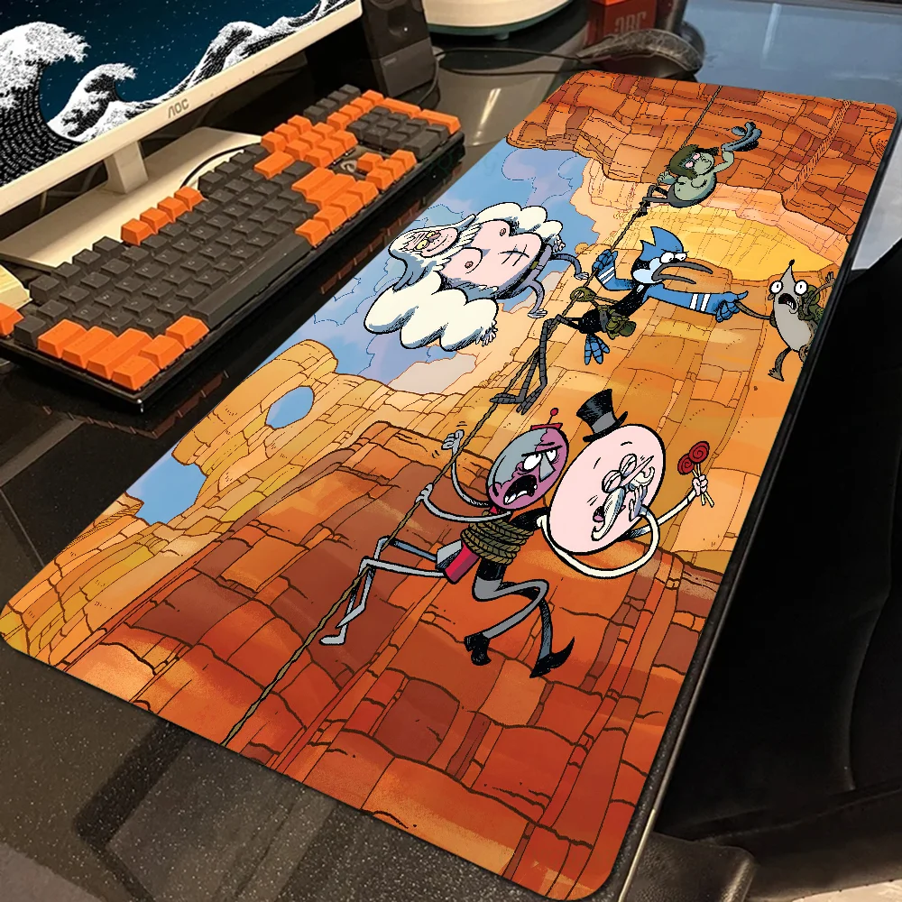 Regular Show Mousepad Large Gaming Mouse Pad LockEdge Thickened Computer Keyboard Table Desk Mat