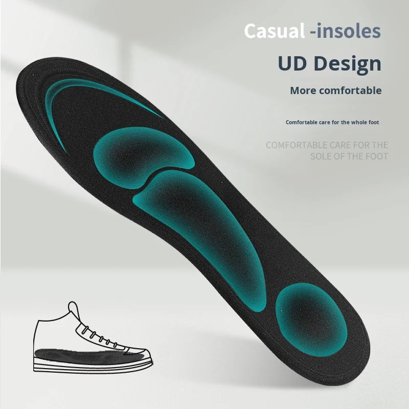 

4D Women's Sports Insole Anti-Odor Breathable Soft Bottom Shock-Absorbent for Long Standing Comfort