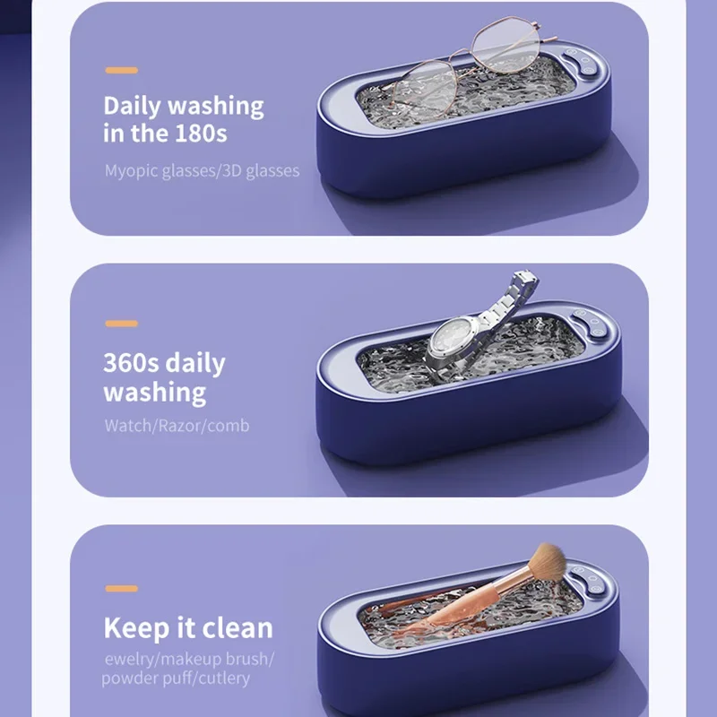 Xiaomi Ultrasonic Cleaning Machine 45kHz Home Automatic Eyewash Machine Contact Lens Case Cleaner Dental Braces Jewelry Clean