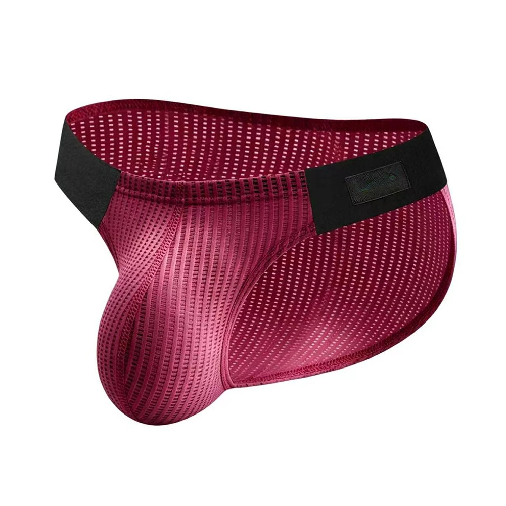 Men Mesh Breathable Briefs Soft U-shaped Pouch Sporty Fitness Underwear Panties Sexy Bulge Pouch Briefs Butt Lifting