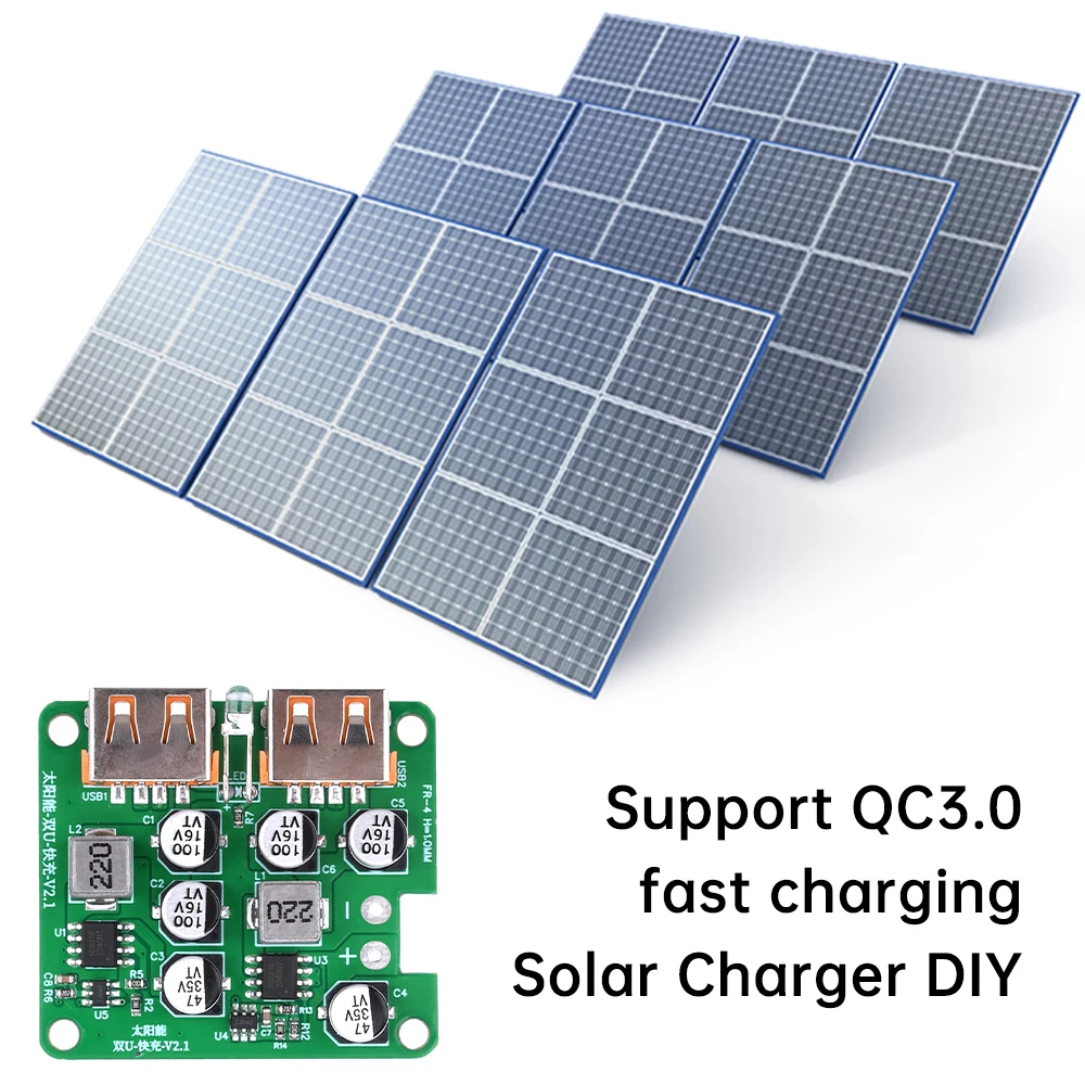 Dual USB Solar Voltage Regulator DIY Module QC 3.0 Fast Charging for Solar Panel Charger 5V 9V Solar Controller