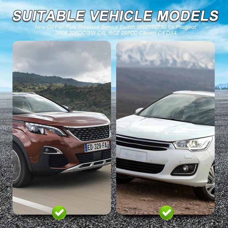 A45F-New Oil Pan Fuel Pressure Sensor Switch 9802152780 For Peugeot 3008 308CC/SW C4L RCZ 207CC Citroen C4 DS4