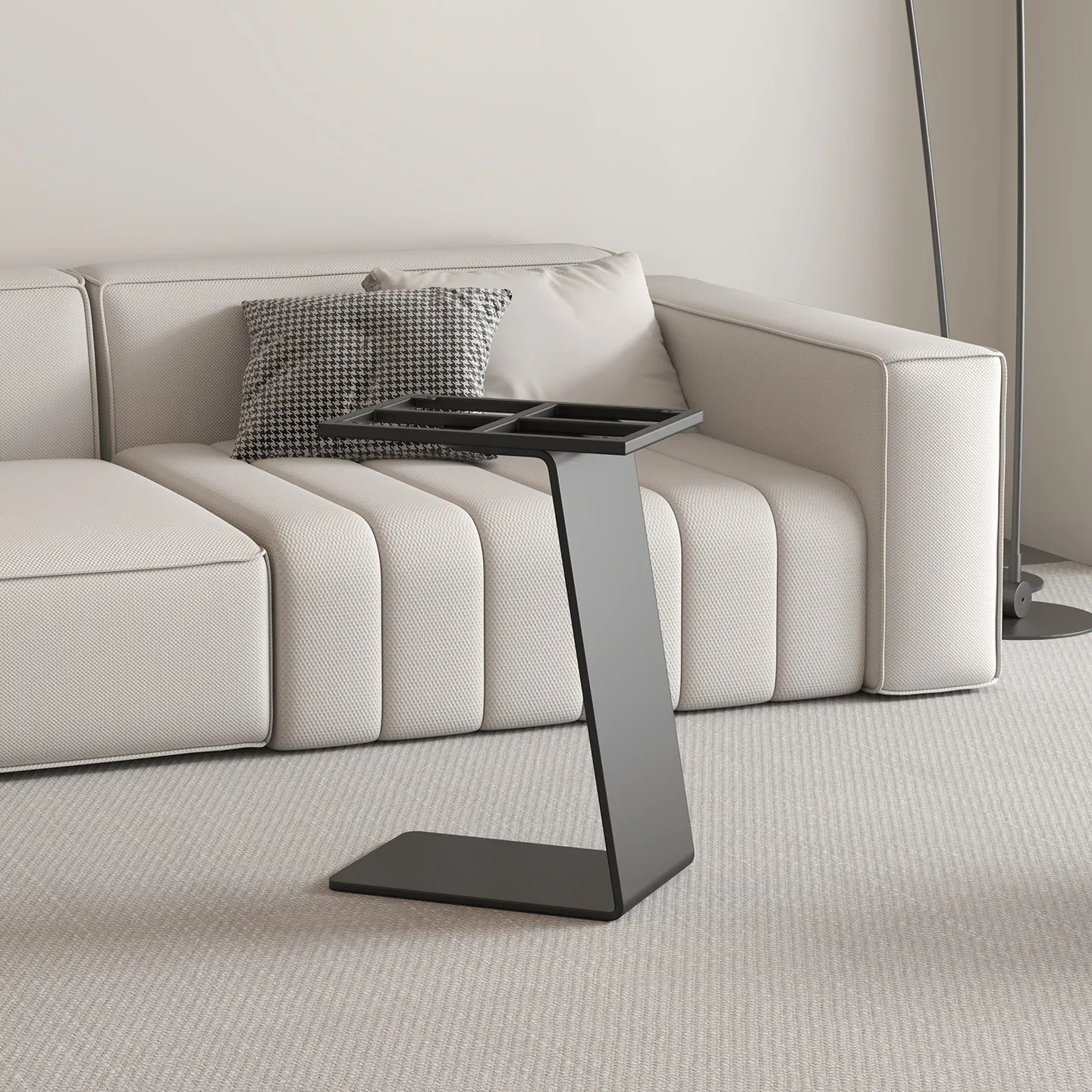 Minimalist edge bracket, marble corner tripod, rock slab sofa, small round table frame, metal stainless steel coffee table base