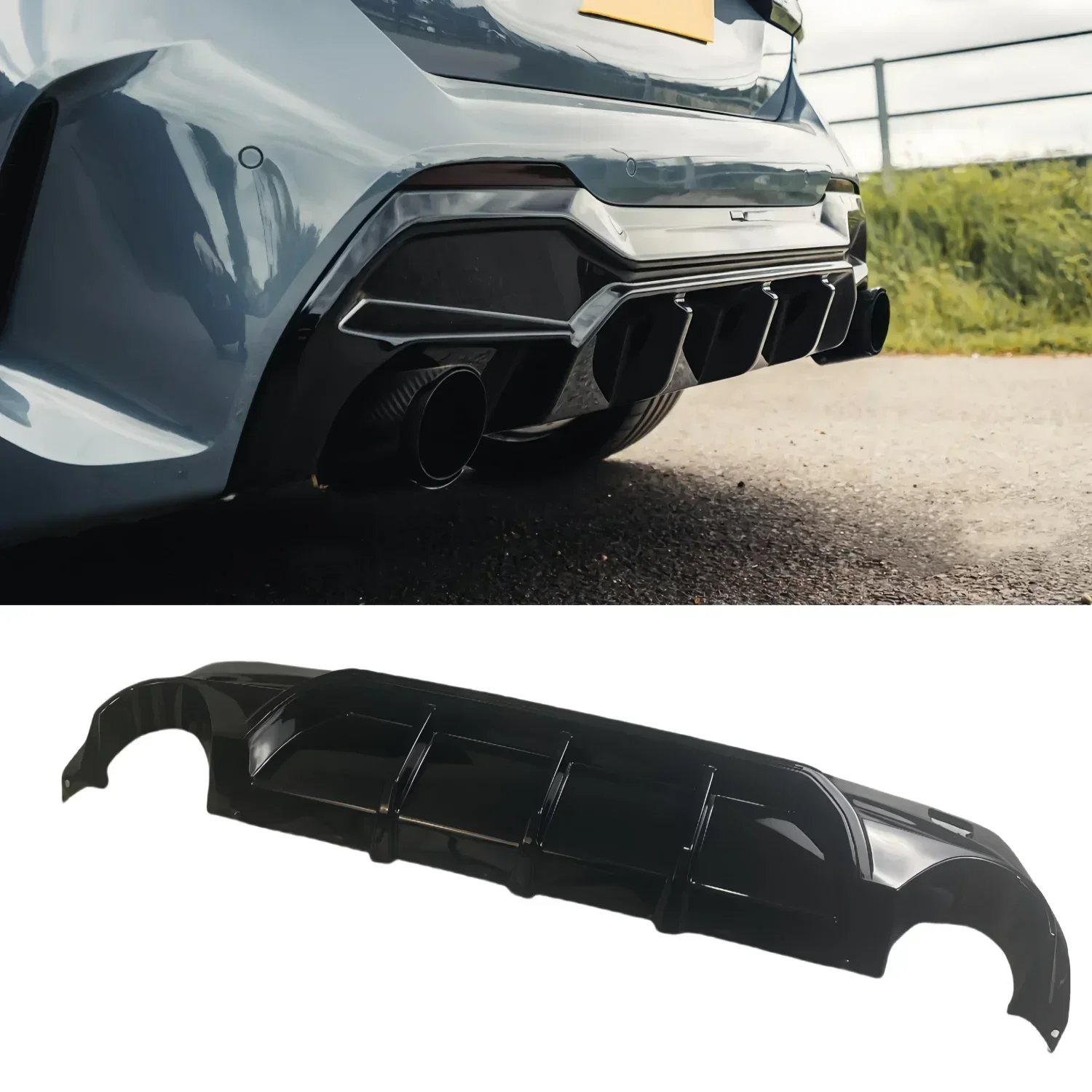 Gloss Black Performance Style Rear Bumper Diffuser For Bmw 1 Series F40 118i 120i 120d 128ti M135i M Sport 2019-2024 Tuning