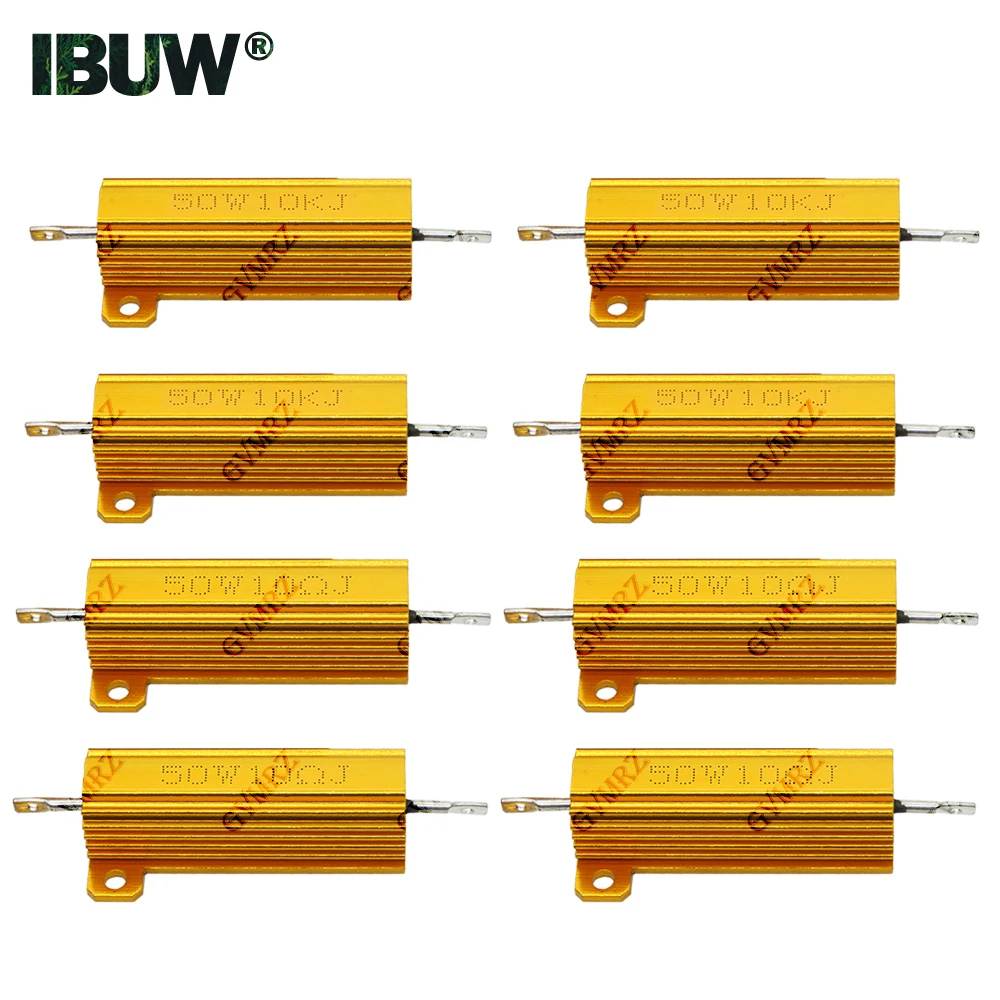 50W Aluminum Housing High Power Wirewound Resistor Assorted Resistance for Electronics Use