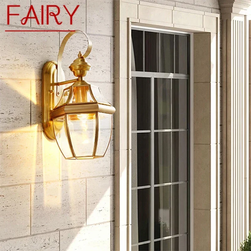 

FAIRY Contemporary Brass Outdoor Wall Lamps Simplicity Waterproof Creative Balcony Hallway Courtyard Villa Gate Hotel