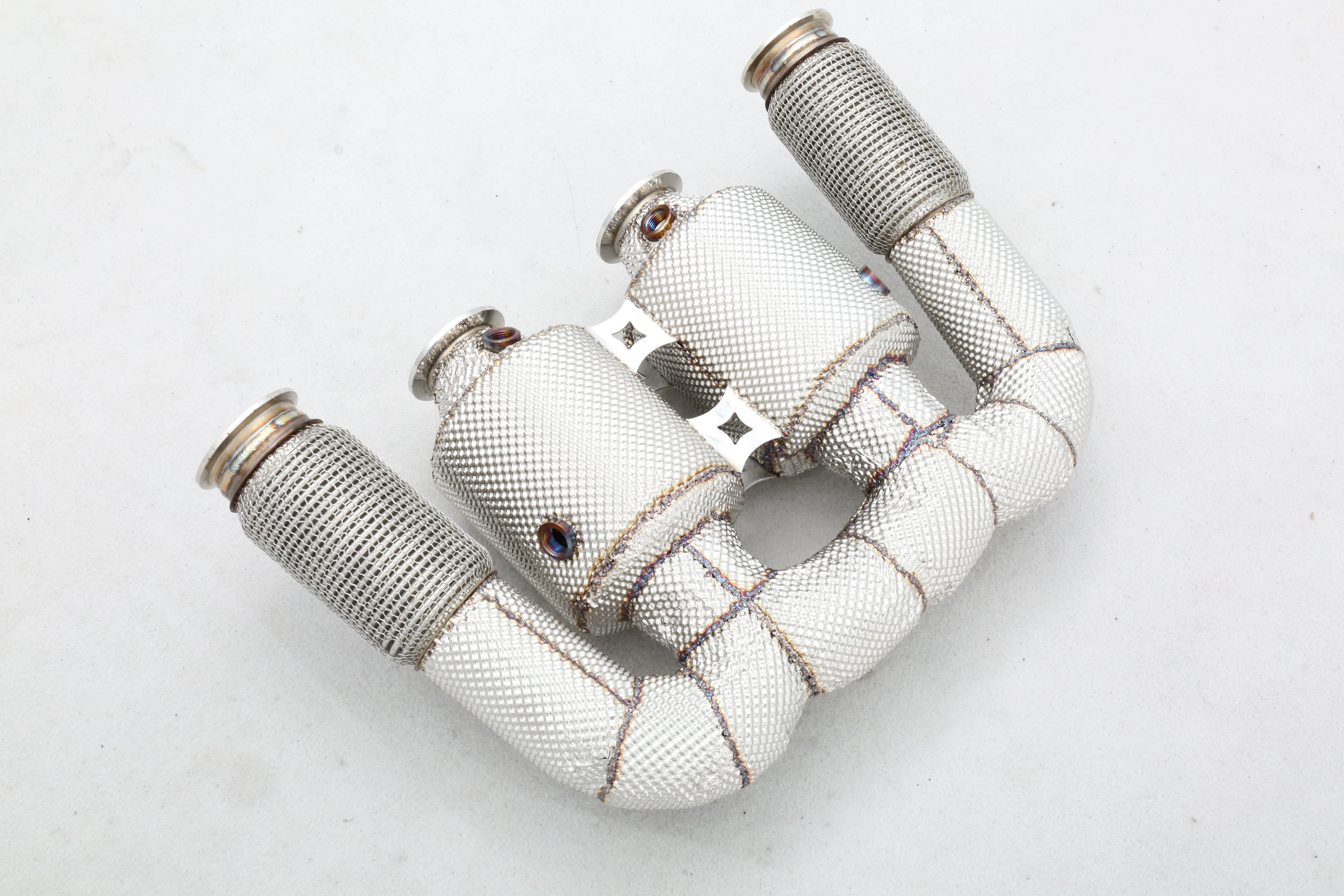 OEM Custom 304 High Flow Race Catted Downpipe Heatshield Stainless Steel Exhaust Pipes Specifically Designed for