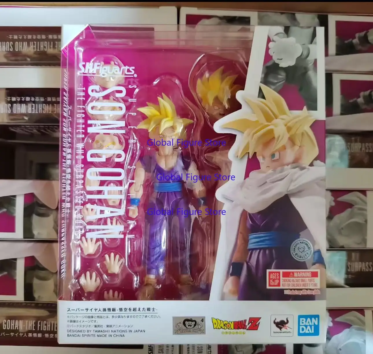 En Stock, Figura Articulada Bandai SHF Son Gohan Super Saiyan 2, Guerrero que Supera a Goku