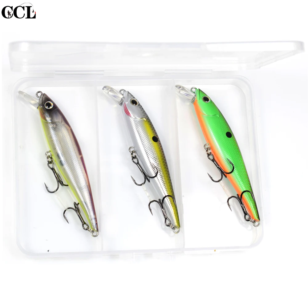 CCLTBA 3pcs/lot Customzied Fishing Lures Minnow Bait Owner Hooks Jerkbait 9.5cm 10.7g Floating Fishing Bait Minnow Jerkbait