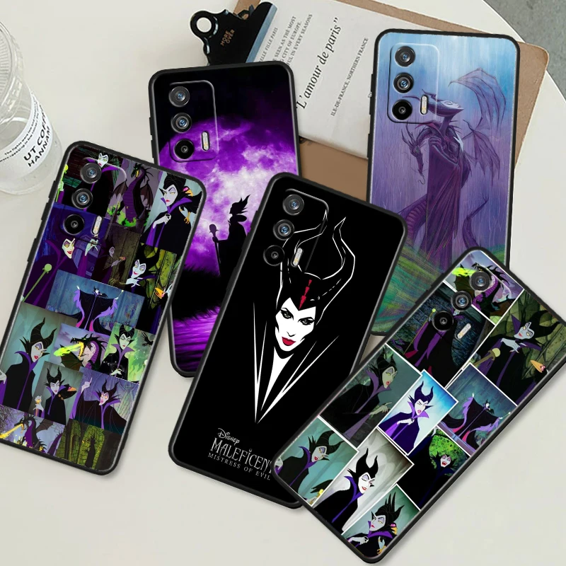 Disney Maleficent Black Phone Case For OPPO Realme 5 6 7 8 9 10 i (Global) Pro Narzo 50A Narzo 50i 5G Funda Shell Cover Capa